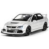 BGHSCA Compatibile con auto 1:32 Mitsubishi Lancer Evoluzione, Pull Back Diecast Collectible Toy Car con suoni e luci per bambini, ragazzi ragazze e adulti, regalo argento