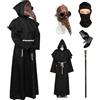 Celebration Directre Maschera da medico della peste, accessori per maschera, becco lungo da uccello, maschere steampunk, veste da sacerdote, guanti in pelle, collana con croce, scettro, cintura, balaclava, costume da