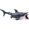 kukifun 11 megalodon squalo giocattolo, realistico mare profondo gigante figura animale oceano con pino mobile per bambini partito favori torta arredamento bagno giochi collezione