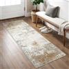 BEIMO Tappeto Salotto Pelo Corto, Moderno Tappeto Camera Da Letto, Tappeti Antiscivolo Lavabile, Tappeti Astratto per Corridoio, Soggiorno, Sala, Cameretta, Oro, 80x200cm