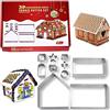 HONGECB Formine Biscotti Natalizie 3D, Gingerbread House di Natale, Christmas Cookie Cutters, Stampo Casa di Marzapane, Stampini per Biscotti in Acciaio Inossidabile, per Decorazioni di Cucina, 10 Pezzi