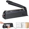 MOGOULUA Sigillatrice a caldo, 200 mm, saldatrice a travi, sigillatrice per alimenti, sigillatura a caldo, sacchetti di plastica per Mylar PP e sacchetti in PE (nero)