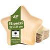 Leef® Piatti foglia di Palma [22 cm] - [Stella] piatti usa e getta come alternativa ai piatti carta [15 pz] piatti di carta eleganti come piatti carta compleanno | piatti compostabili finger food