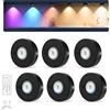 MERTTURM Luce LED Sottopensile Con Telecomando, Luce Notturna 1200mAh Ricaricabile Colorata che Cambia Lampada Armadio, Lampada Spot a LED a Senza Filo Magnetico per Armadio Vetrina, 6pz