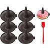 Abiyou Stampi per Ciambelle in Silicone, 6 Pezzi Stampo per Ciambelle Invia Spazzola da Forno, Stampo in Silicone per Ciambelle e Muffin, Stampi da Forno per Bagel, per Ciambelle, Bagel e Muffin