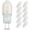 POCKETMAN Pocektman 2W 140 Lumens G4 Ampoule LED,Bi Pin Base,Laiteux,Remplacement d'Ampoule Halogène 20W,AC/DC 12V,Sous le Cabinet Light(Blanc Chaud 3000K, 10-Pack)