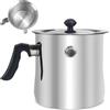 Zinueen Pentola per Latte da 1,5 l con Coperchio e Fischietto - Pentola a Doppia Parete con Beccuccio, per Bagnomaria e Induzione (acciaio inossidabile)