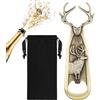 LULLEA Apribottiglie con Cervò, Regalo da Cacciatore, Natale, Compleanno per Uomini, Donne, Papà, Appassionati di Cervi, Finitura in Bronzo