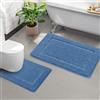 Pauwer Set di 2 Tappeto Bagno Antiscivolo, Morbido Tappeto Doccia Super Assorbente, Tappetino Doccia in Microfibra 53x86 cm, Lavabile in Lavatrice, con Tappetino Bagno a Forma di U 50x50 cm, per Bagno