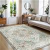 BEIMO Tappeto Salotto Pelo Corto Vintage, Tappeto Camera Da Letto, Tappeti Antiscivolo Lavabile, Tappeti Persiano per Cameretta, Soggiorno, Sala, Scendiletto, Azzurro, 120x170cm