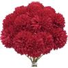 Minnhua 12 Pezzi Ortensie Finte Realistiche Seta, Fiori Artificiali con Steli, Fiori Finti per Decorazioni, Ortensia Artificiale per Feste in Giardino, Matrimoni, Centrotavola (Rosso)