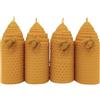 LAMARE Candela di Miele di Ape Naturale 100% Cera d'Ape Pura (confezione da 4, 11 cm lunghezza - 4 cm diametro) - Senza Paraffina - 100% artigianale e naturale