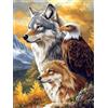 Bimkole DIY 5D Diamond Painting Kit Completo Fai da Te Lupo, Aquila Pittura Diamante Punto Croce Strass Arte E Creazione Di Mosaico Decorazione Murale Artigianale 30x40 cm