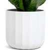 Vimin Box Elegante Vaso in Terracotta | BIANCO OPACO SFACCETTATO | D.13,5 cm, H.13 cm | Vaso Decorativo per Interno e Esterno | per Piante, Fiori e Bonsai | Classico e Moderno (Bianco Opaco, Ø 13,5cm)