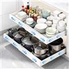Ribech Organizzatore per Ante Estraibile Bianco - Larghezza Regolabile 32-53 cm, Profondità 42 cm - Cassetto Adesivo per Cucina, Senza Foratura