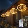 AGOTD Luci Natalizie Esterno a Sfera, 4 pezzi Sfere LED [30cm, 124 LED] Impermeabili - Controllo Telecomando con 8 Modalità e Timer - Decorazione Illuminata per Giardino, Balcone con Alimentazione Elettrica