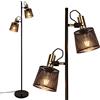 Newrays 2 Way Industrial Retro Black Iron Metal Net Lampade da terra | interruttore regolabile Plug in per soggiorno, camera da letto, ufficio