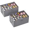 Lifewit Set da 2 Grandi Scatole Porta Scarpe per 10-20 Paia, Organizer Scarpe Pieghevole per Armadio con Coperchio Trasparente, Base Rinforzata per Stivali, Tacchi e Sneakers, Grigio