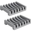 Topsky Set di 2 portasapone in silicone con drenaggio autosvuotante, Portasaponetta, Ideale per bagno, cucina e doccia (Grigio)
