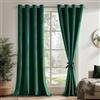 DWCN Set di 2 tende in velluto, colore verde, altezza 260 x 140 cm, splendide e morbide, con occhielli, per soggiorno, moderne, oscuranti, per camera da letto, protezione dal freddo