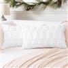 Artscope 2 Pezzi Natalizio Federe in Lana Corta Velluto Copricuscini Morbido Decorativo Fodere per Cuscino Lusso Stile per Divano Camera da Letto Natale Albero Bianco 30x50 cm
