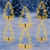 Fiada 6 Albero di Natale a LED con Picchetto da Giardino con Timer e Batteria 25 cm Luci Natale per Esterni Decorazioni Natalizie per Giardino Esterni Patio