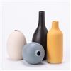 QBMYCN Set di 4 vasi in Ceramica,vasi in Ceramica per la Decorazione Domestica,Vaso Decorativo per Erba di Pampa e Fiori secchi,Decorazione per l'ingresso (Beige,blu,arancione,nero)