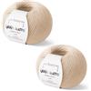 Kalapanta Gomitoli Cashmere e Lana merino extrafine per lavoro a maglia, Lana Gatto Linea Vip, 100 gr., 400 mt, (Beige - 10011, 2)