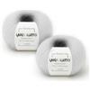 Kalapanta Gomitoli Mohair e Seta per lavoro a maglia, Lana Gatto Linea Luxury Silk Mohair, 50 gr., 424 mt, (Bianco - 6027, 2)