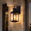 FTL Applique Lanterna da Esterno Parete con Sensore di Movimento, 3 Modalità Moderno Portico Lampade, E27 Nero Luci da Esterno a Parete con Rilevatore di Movimento per Corridoio Giardino, IP44