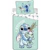 sarcia.eu DISNEY Stitch DOPPIO LATO, biancheria da letto per ragazzi con cerniera, 100% COTONE 140x200+70x90cm OEKO-TEX (formula 13)