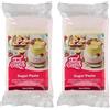 FunCakes Pasta di Zucchero Rosé White, Rosa Bianco: Facile da Usare, Consistenza Liscia, Flessibile, Perfetto per la Decorazione di Torte, Halal, Kosher e senza Glutine. 250 g (Confezione da 2)