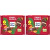 RITTER SPORT Crispy Cookie Vegan, Tavoletta di Cioccolato con Farina di Mandorle, Cacao, Cornflakes e Biscotto, 100 g (Confezione da 2)