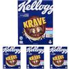 Kellogg's Krave Cookies & Cream | Gusto Biscotto e Crema | Cereali per la Colazione | Confezione Singola da 375g (1 x 375g) (Confezione da 4)