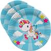 Folat 61933 Stoviglie Per Feste Piatti Ø 23cm 8 pezzi Unicorno - Piatti Di Carta per Cena di compleanno, festa per bambini, festa, matrimoni, baby shower (Confezione da 3)