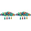 WISSNER Set di 200 personaggi halma/coni meeples gioco in 4 colori (25 pezzi ciascuno in rosso, verde, blu, giallo) - RE-Wood. Accessori per giochi da tavolo, 200200.000