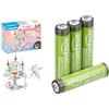 PLAYMOBIL Castello Arcobaleno, luci/accessori, 4+ anni, & Batterie AAA Ricaricabili Amazon Basics 4 pz, 850mAh