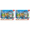 Trefl - PAW Patrol, Cagnolini Aiutanti - Puzzle con Cornice per i più Piccoli, 15 Tessere Grandi, Cornice e Base Rigida, per Bambini dai 3 anni (Confezione da 2)