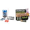 Revell Control Mini RC Auto Polizia, 1:43, & Duracell AA Ricaricabili 8 pz, 2500mAh