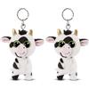 NICI Glubschis: L'Originale - Portachiavi Glubschis mucca Moolon 9cm - Ciondolo di peluche per cordini, zaini, portachiavi e tiralampo - Ciondoli per borsa (Confezione da 2)