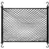 YOFADCI Rete per bagagli, rete per bagagliaio, rete per camper, doppio strato, taglia 80 x 60 cm, con 4 grandi ganci, si estende fino a 120 x 100 cm, bordo elastico per mantenere i carichi più saldi