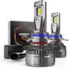 AUHSSAN 9012/HIR2 LED Lampadine, 200W 40000LM HIR2 LED Canbus Super Luminosi 6500K Bianco Anabbaglianti o Abbaglianti Luminosi, 700% Più Luminoso, Plug and Play, Lampadine Auto Sostituzione, 2Pezzi