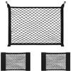 ZHIQIN 2 Rete Portaoggetti Auto Adesiva 50x25cm e 1 Rete Bagagliaio Auto 60x40cm