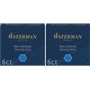 Waterman Blue Senerity Ink Refill for, international small Size - Pack of 6 (Confezione da 2)