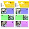 TopStick 1343 Etichette con linee per libri, cani (76 x 35 mm, 5 fogli, carta, opache) autoadesive, adesivi scolastici con motivi per bambini, 15 etichette scolastiche, colorate (Confezione da 2)