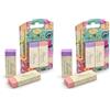 Pigna, Blister 2 gomme NATURE FLOWERS, PVC free, rosa e viola (Confezione da 2)