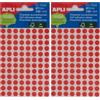 APLI Circular labels 5 sheets 8 x 8mm Red (Confezione da 2)