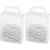 Wedo 901244200 - Graffette da ufficio in metallo con rivestimento in plastica, 27 mm, 100 pz, colore: bianco (Confezione da 2)