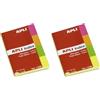 APLI - Bloc notes adesive Index 20 x 50 mm giallo rosa verde e arancione lucido 4 x 40 fogli (Confezione da 2)