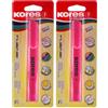 Kores - High Liner Plus: Evidenziatore a Penna Rosa Fluorescente, Punta a Scalpello con Inchiostro a Base d'Acqua, Ideali per la Scuola e per l'Ufficio, Confezione da 2